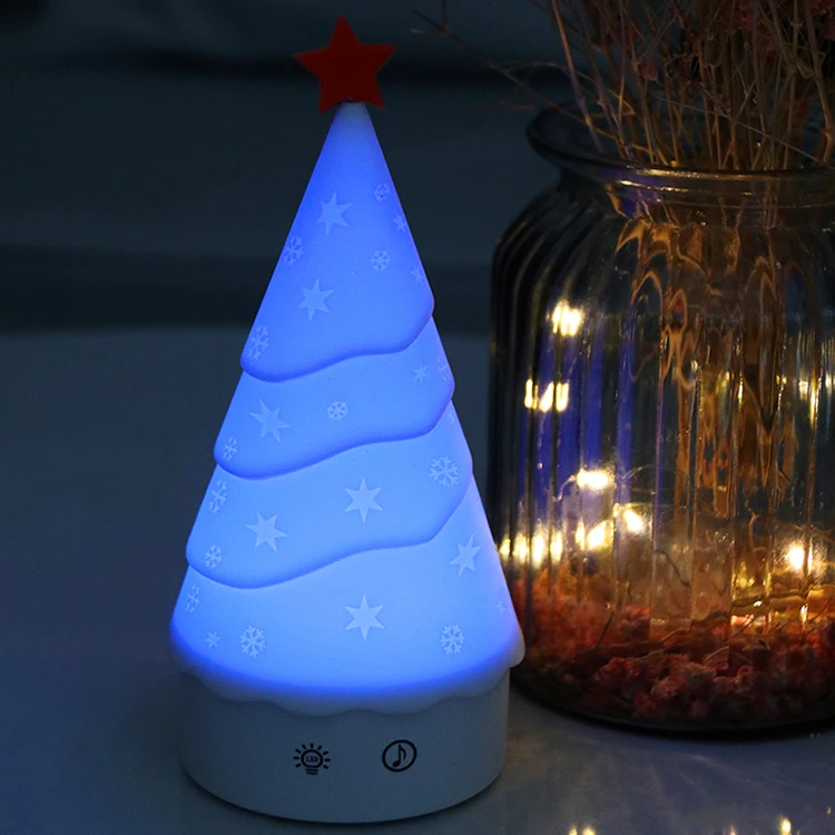 Color Touch Smart Ce Certificat Nightlight Xmas Tree Design Sensor Led Night Light