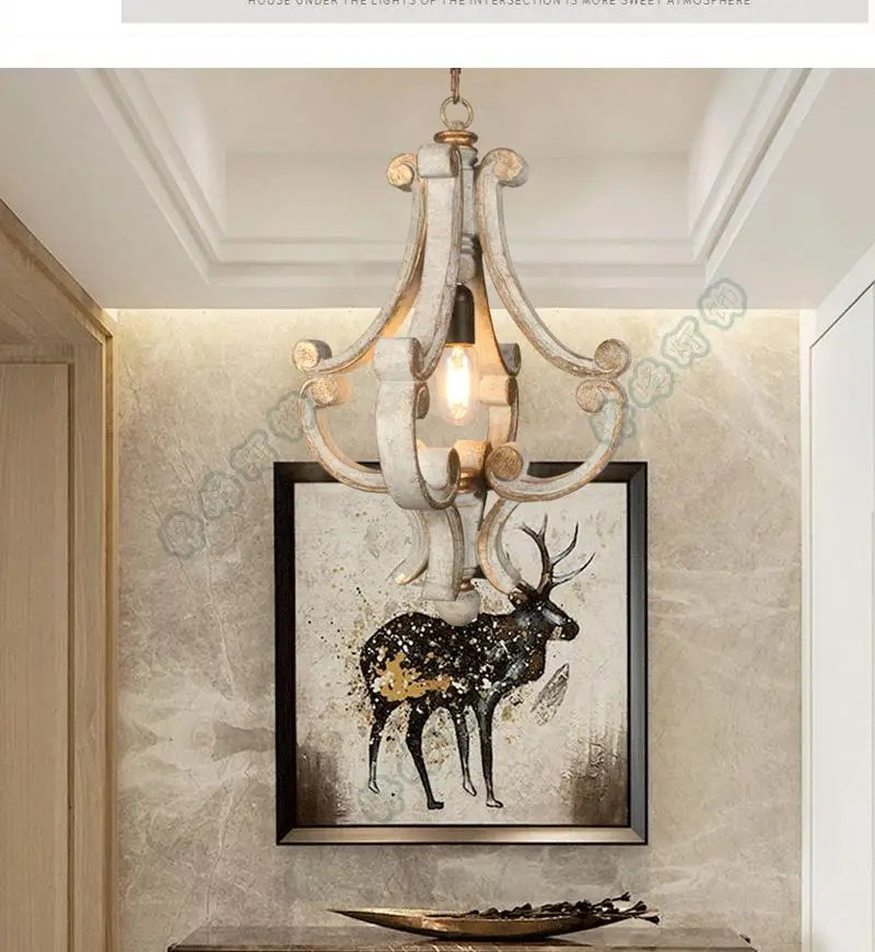 product french country style gold plated single head pendant light medieval rural entrance hallway lighting chandeliers pendant lights-2
