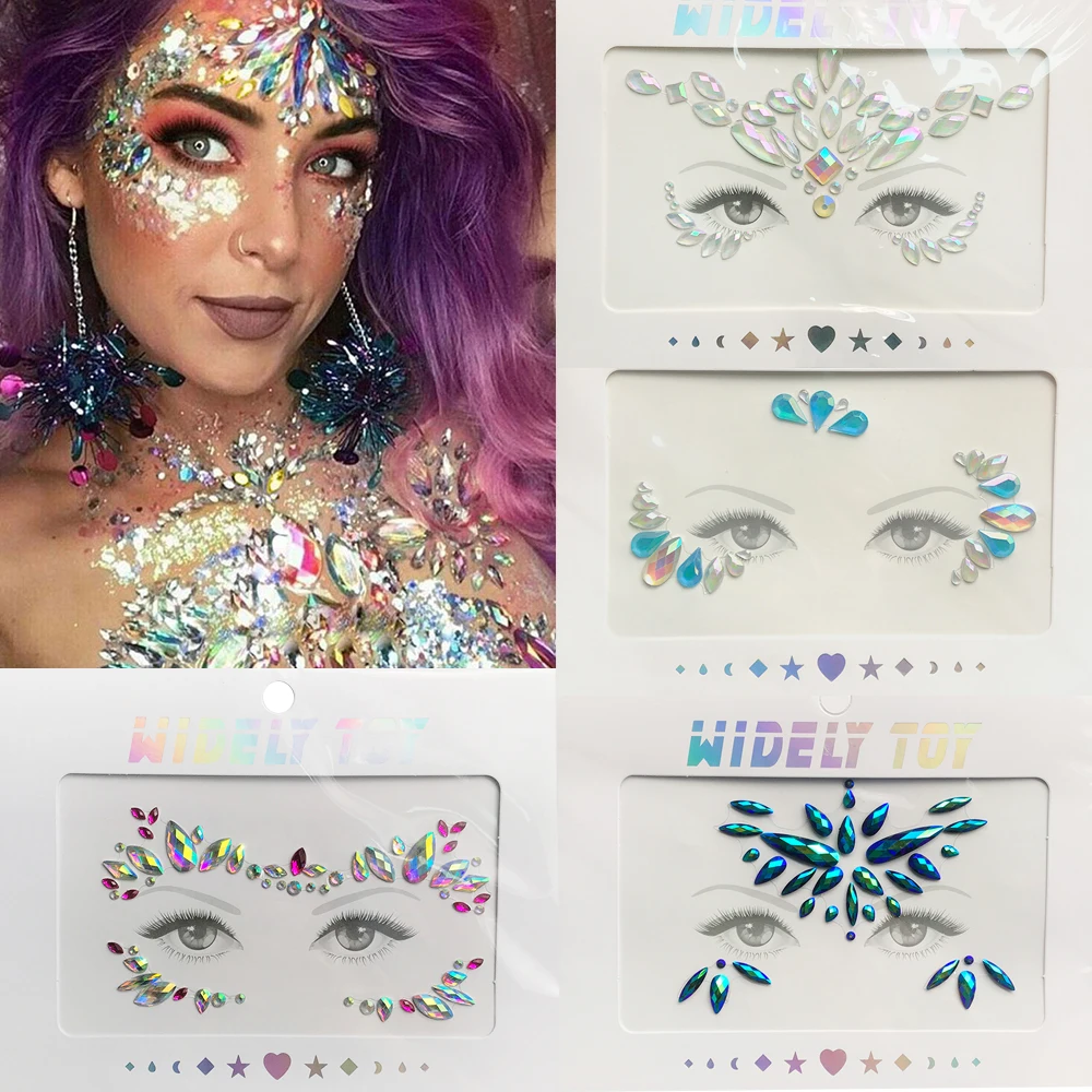 Wholesale Glitter Unique Women Face Eye Body Rhinestones Crystal
