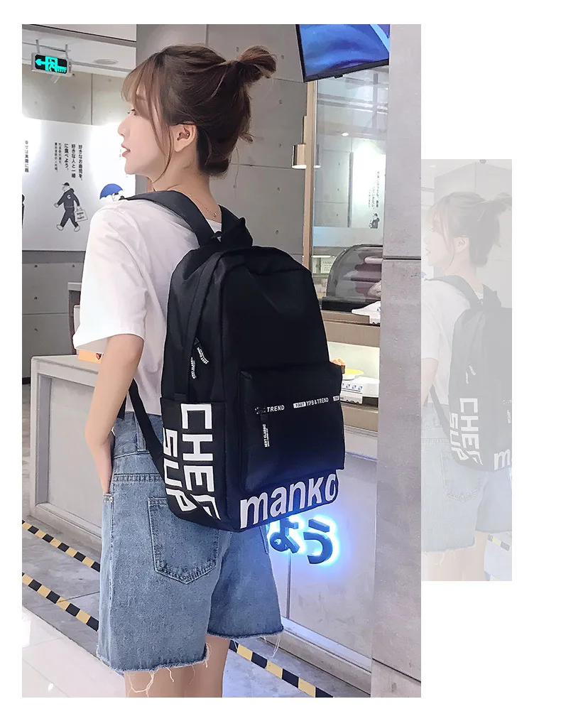 Custom Simple Stylish Lightweight Durable Teens Nylon Backpack with LOGO