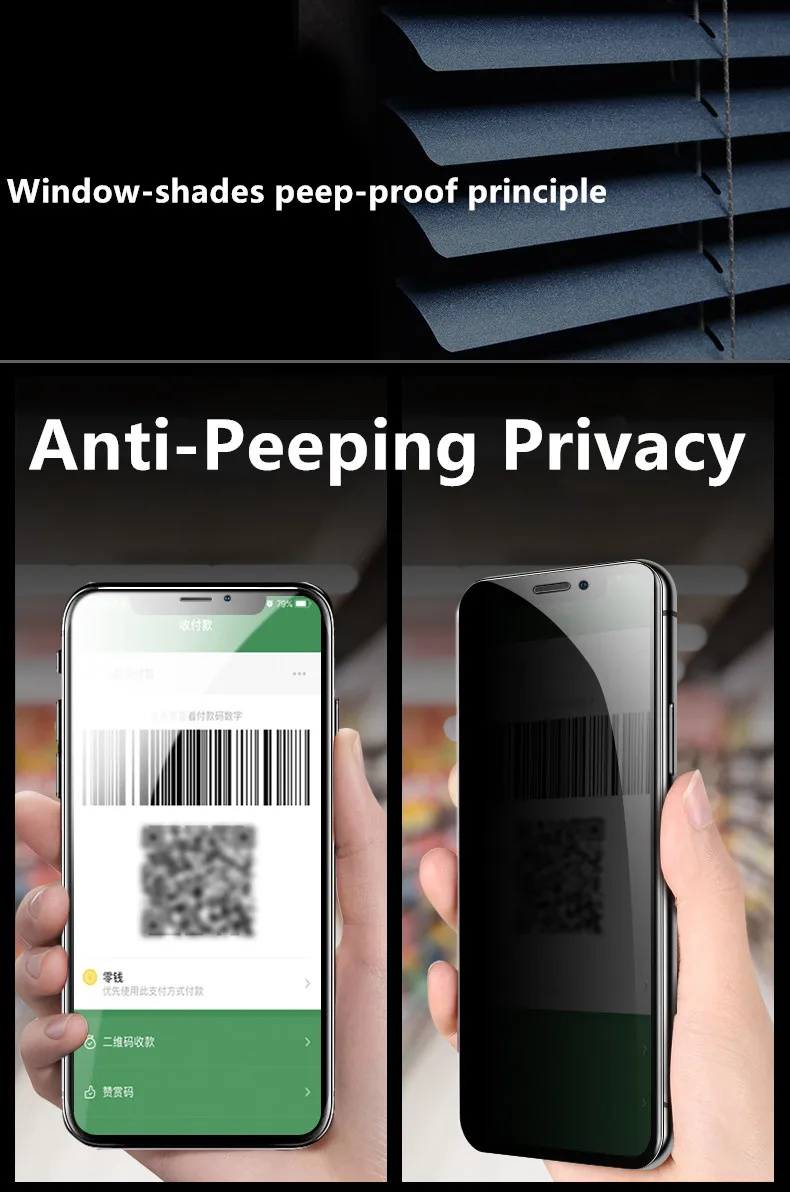 Anti-fingerprint privacy tempered glass for iphone 11 pro max screen protector