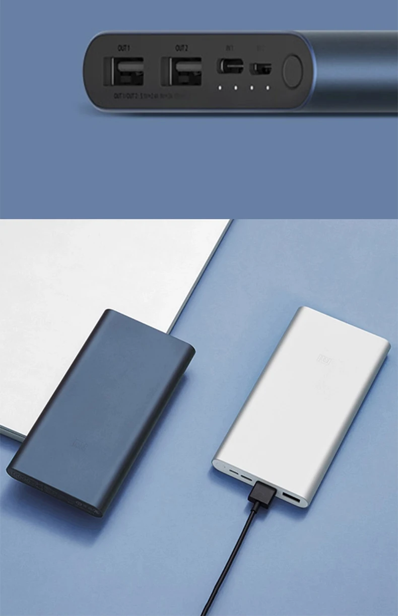 Xiaomi Mi 10000mAh Power Bank 3 External Battery Bank 18W Quick Charge Powerbank 10000 with USB Type C - ANKUX.COM