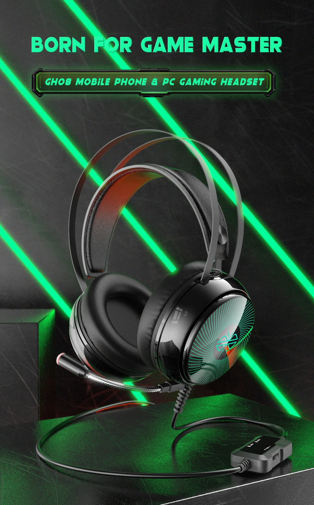 2020 新款 3.5毫米有线玩家耳机耳机 pc ps4 xbox 游戏笔记本电脑