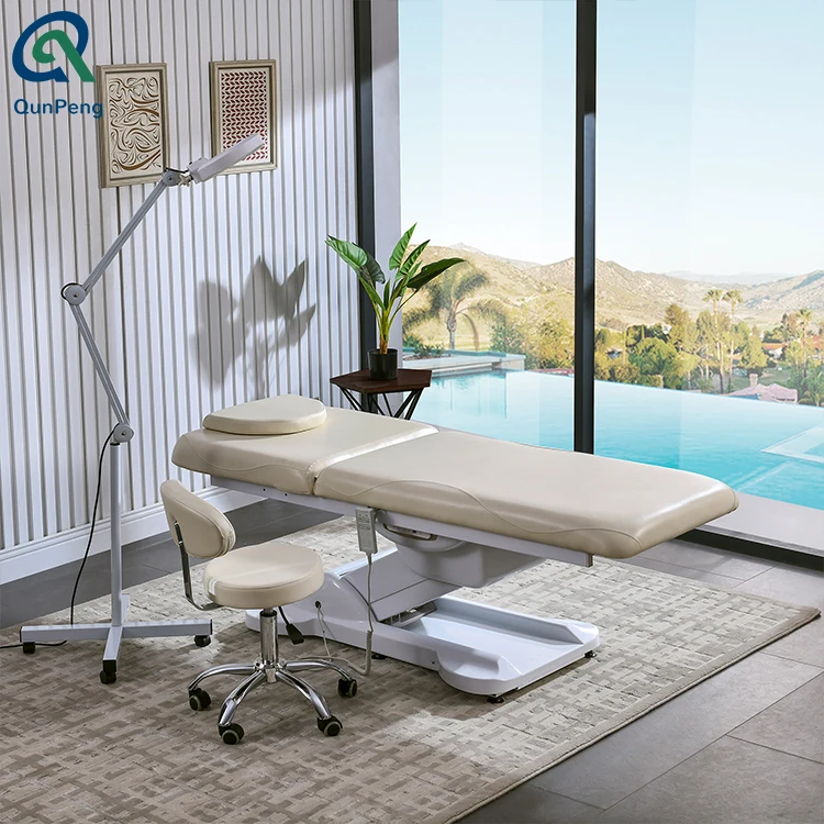 Qunpeng Hot Sale Beauty Equipment Cosmetic Electric Facial Bed With 1