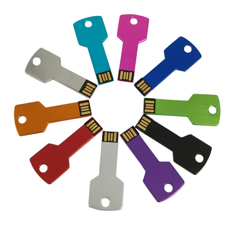 Custom Logo Mini Metal Key Shape Usb Flash Drive 2GB 4GB 8GB 16GB 32GB 64GB Pen Drive 128GB Pendrive Memorias Usb Stick Key - ANKUX.COM