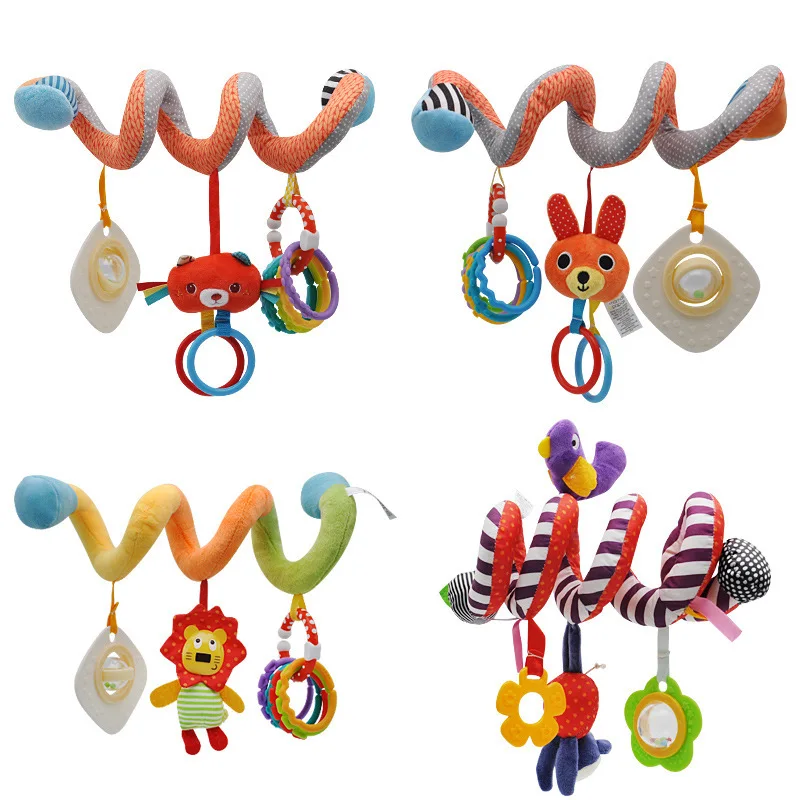 Cute Baby Toy Educational Newborn Rattles Stroller Cot Hanging Plush Toys 