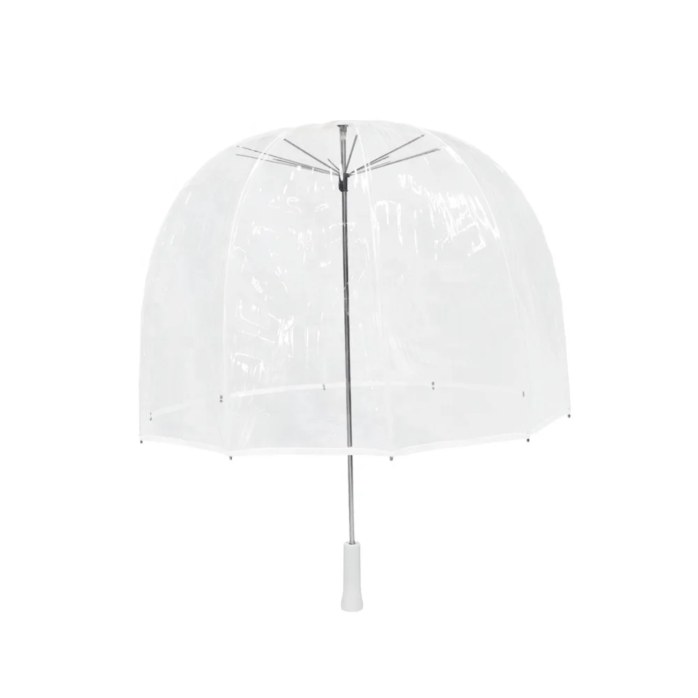 
Birdcage Umbrella Wooden Handle Transparent Straight Umbrella With Customized 