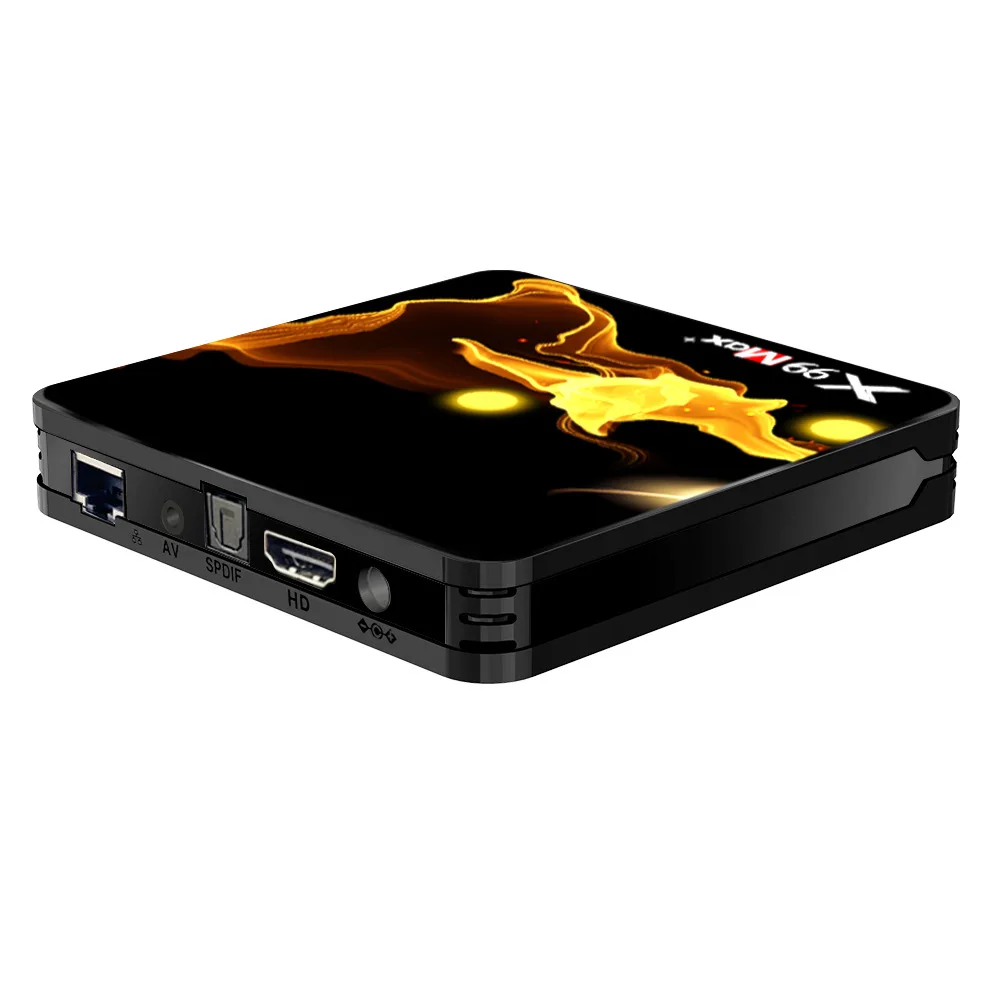 Smart box internet TV decoder connected to TV via HDMI cable