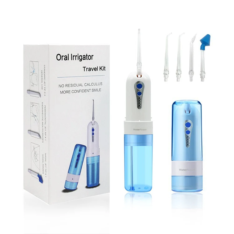 
Blue 4 Functions Rechargeable Cordless Oral Irrigator 150ml with Powerful Jet 