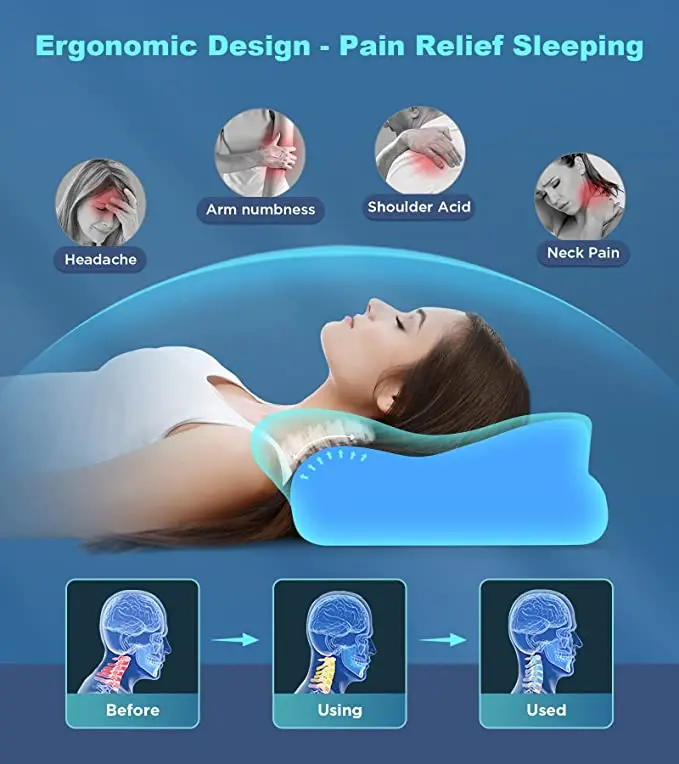 Ergonomic Orthopedic Neck Support Pillow Contour Memory Foam Pillow