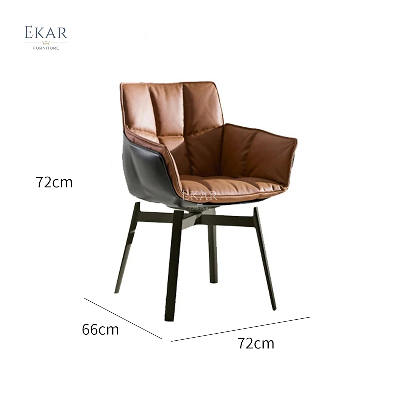 product factory price leather dining chair mid century modern accent metal base hotel restaurant upholstered dining chairs-64