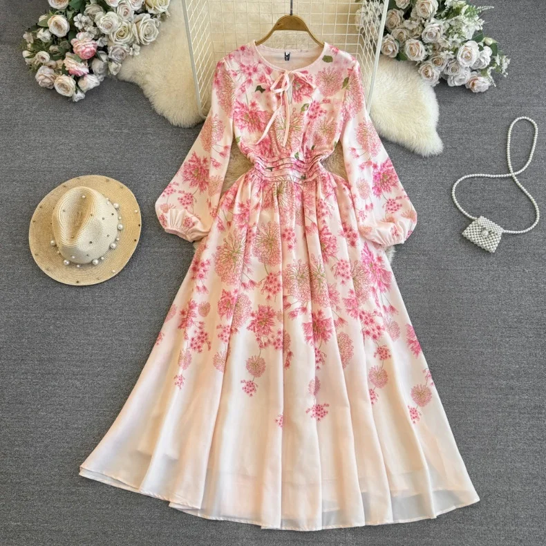 pink floral dresses women THE LENNON RUFFLED DRESS Small and green floral print Do Your Best Pink Floral