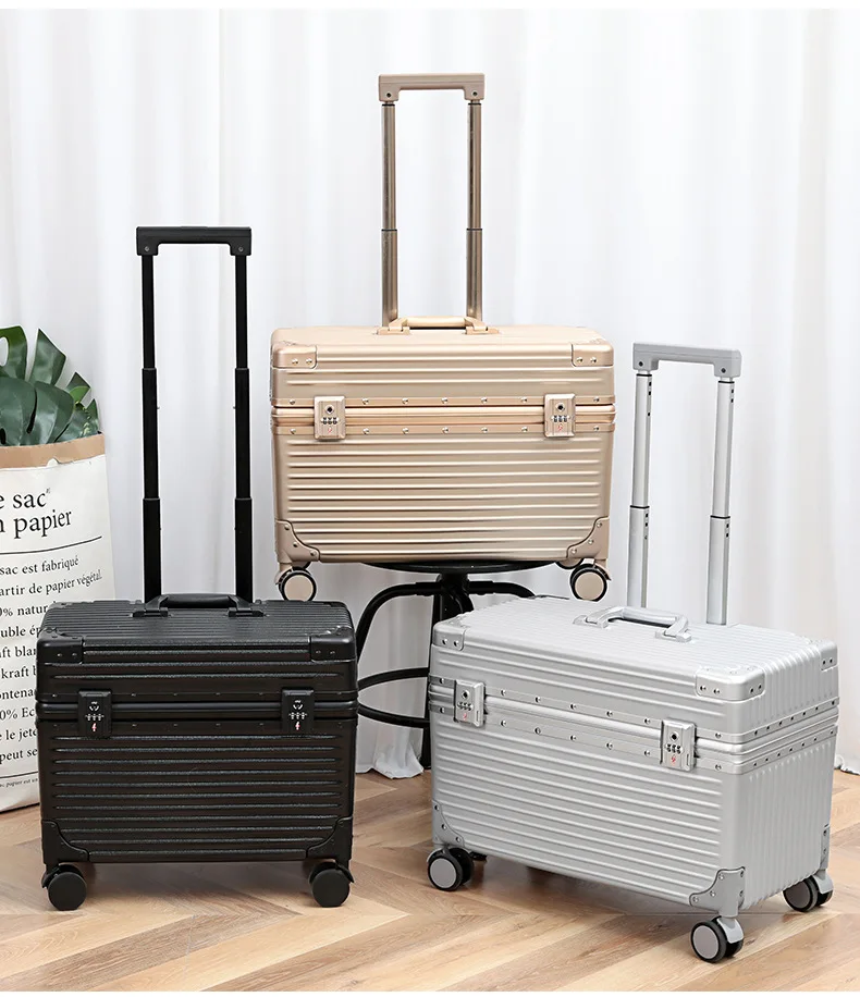 product 18 20 aluminum frame cabin carry on trolley case handheld luggage for photography tools  beauty instruments pilot case-13