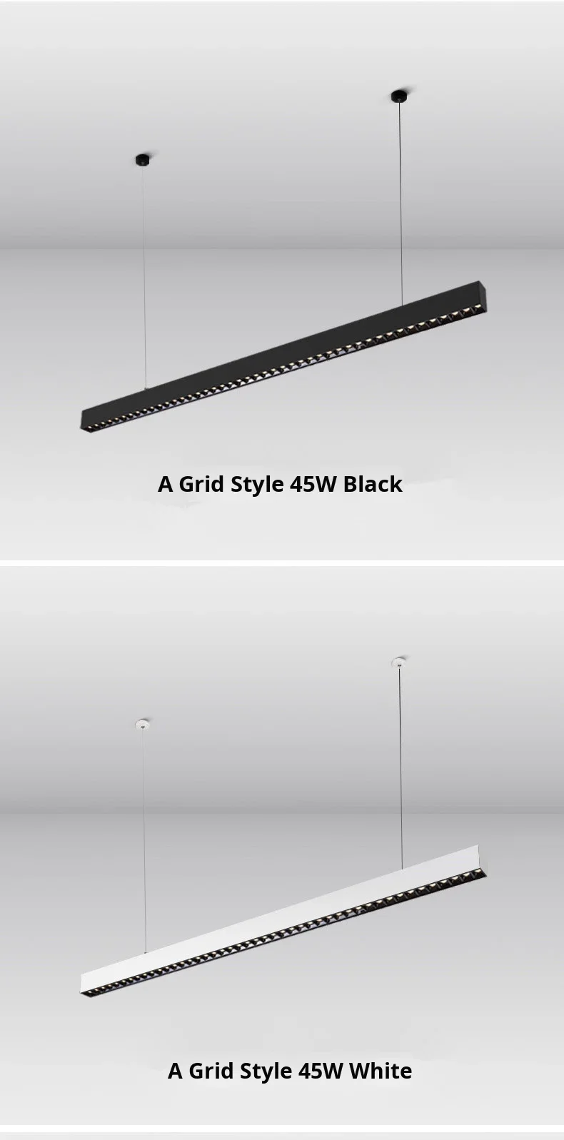 product grid pendant light strip eye protection aluminum alloy 6000k ra90 1200mm office lighting minimalist design-3