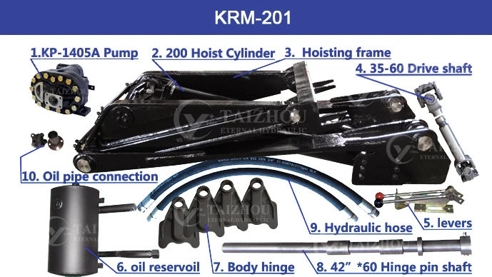 China Hydraulic pump hoist KRM201 for Japan dump truck cylinder