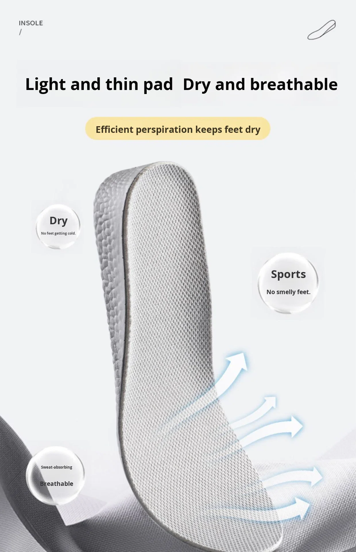 Height Increase Insoles EVA Popcorn Breathable Shoe Pads