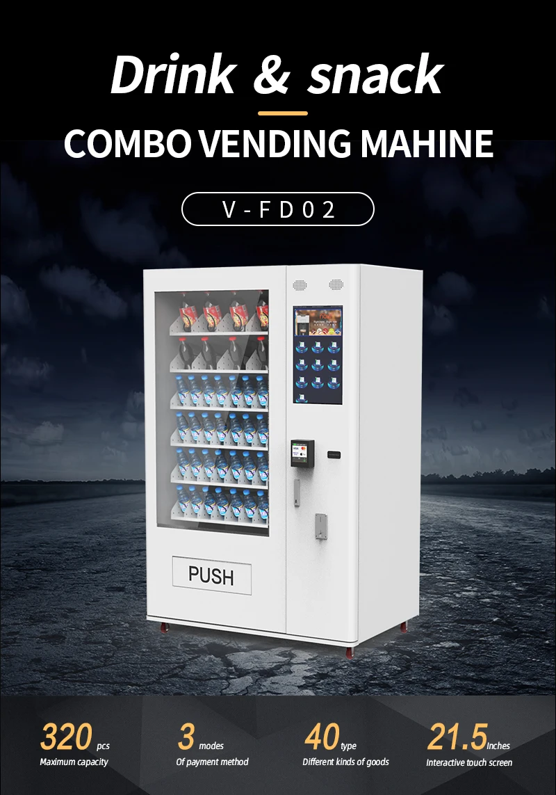 21" Touch Screen Vending Machine For Sale Combo Beverage Snacke