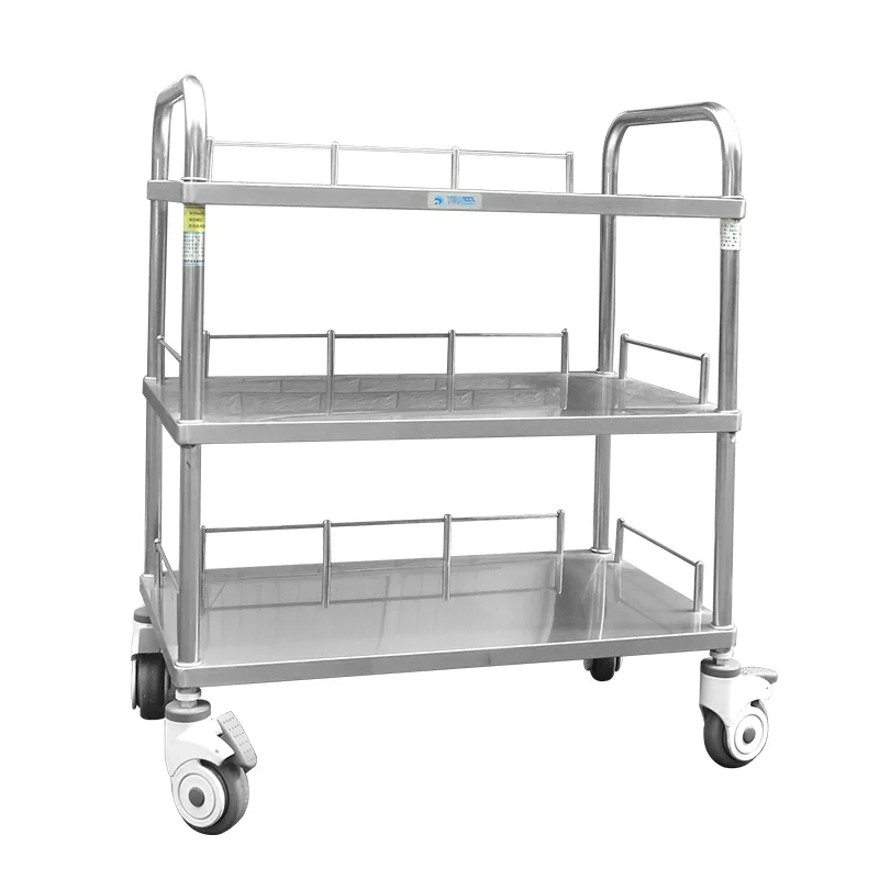 Ce Iso 3 Layers Stainless Steel Mobile Instrument Trolley Hospital Food Delivery Carts Buy