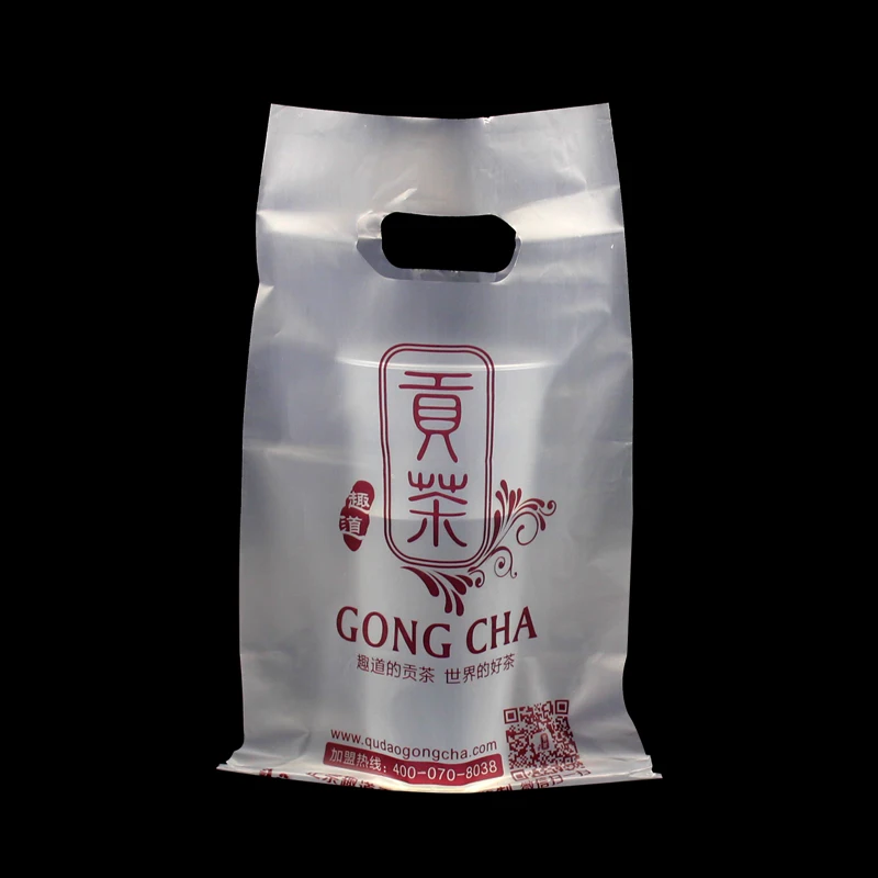 Transparent Plastic Restaurants Custom Takeaway Bag With Takeaway Bags