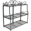 3-Tier Metal Iron Plant Stand with Scroll Edging Kitchen Display Home Metal Rack