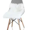 Super Soft Seat Cushion Girls Makeup Table Cover Fluffy Faux Fur Decoration Rug Silky Plush Home Office Chair Seat Pad