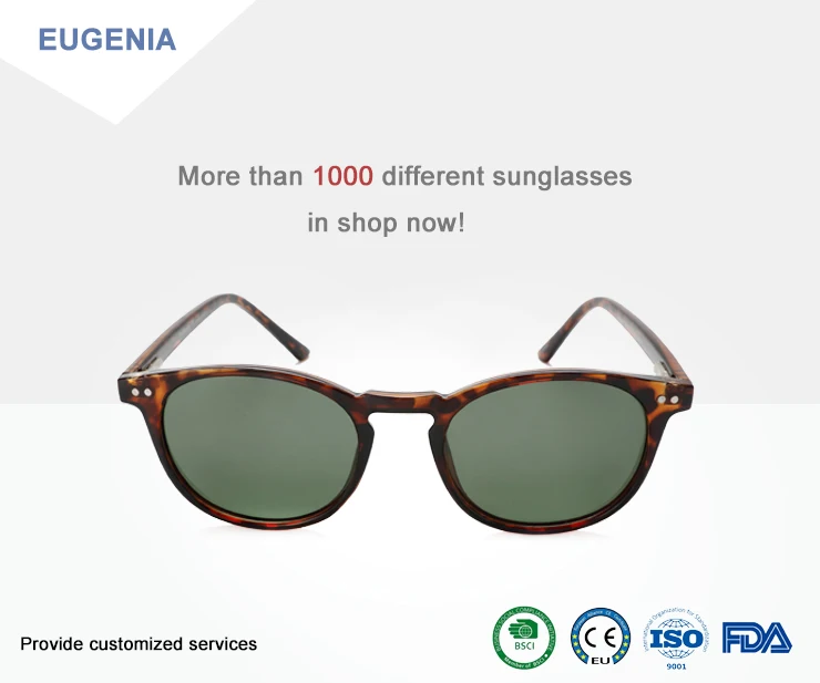 Eugenia Spring Hinge Plastic Frame High End Custom Logo Sunglasses