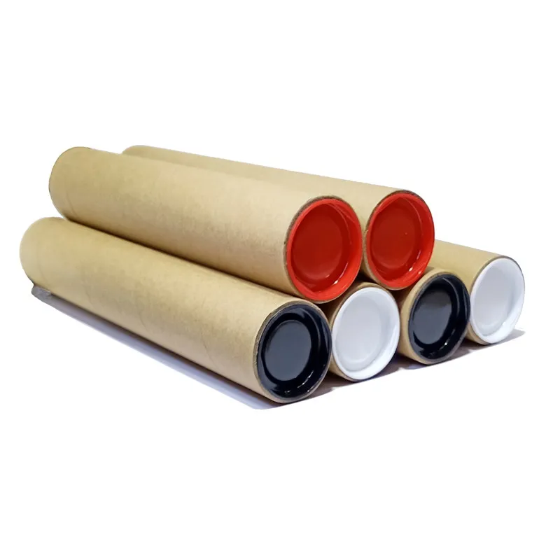 White Brown Black Paper Core Custom Mailing Tubes Ecofriendly Packaging Bespoke Paper Tubes