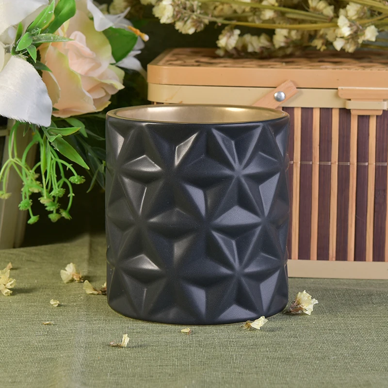 Luxury GEO Cut Ceramic Candle Jars