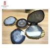 Wholesale natural agate coaster slices gold for decor