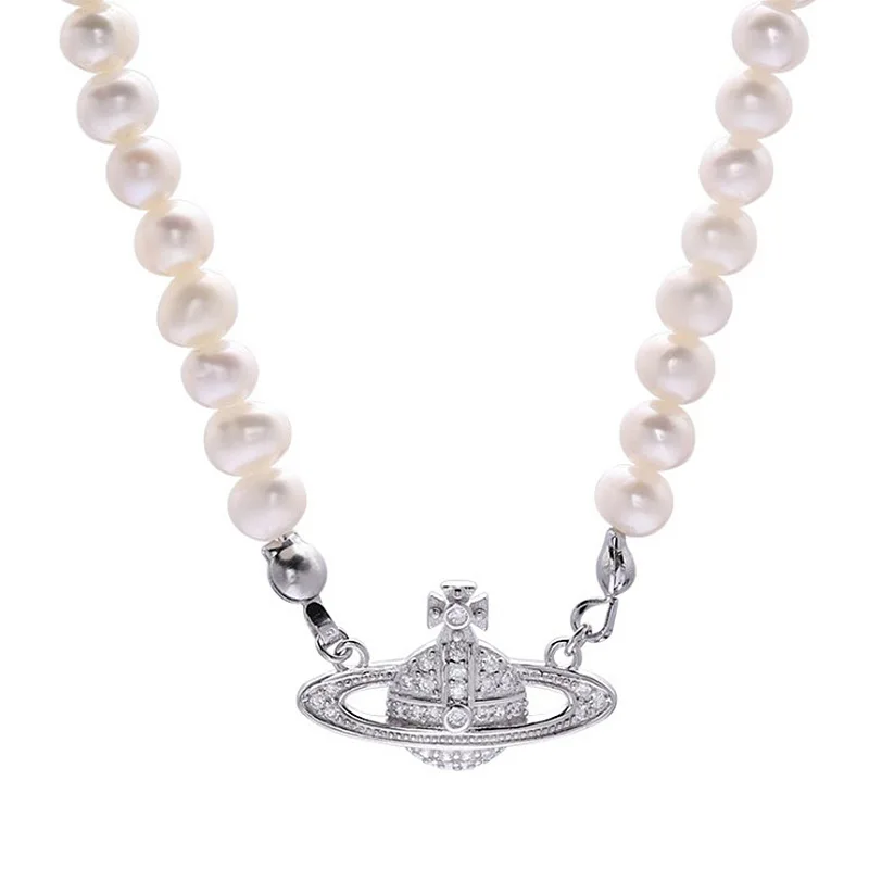 

Choker Pearl Planet Pearl Necklace,6 Pieces, Silver