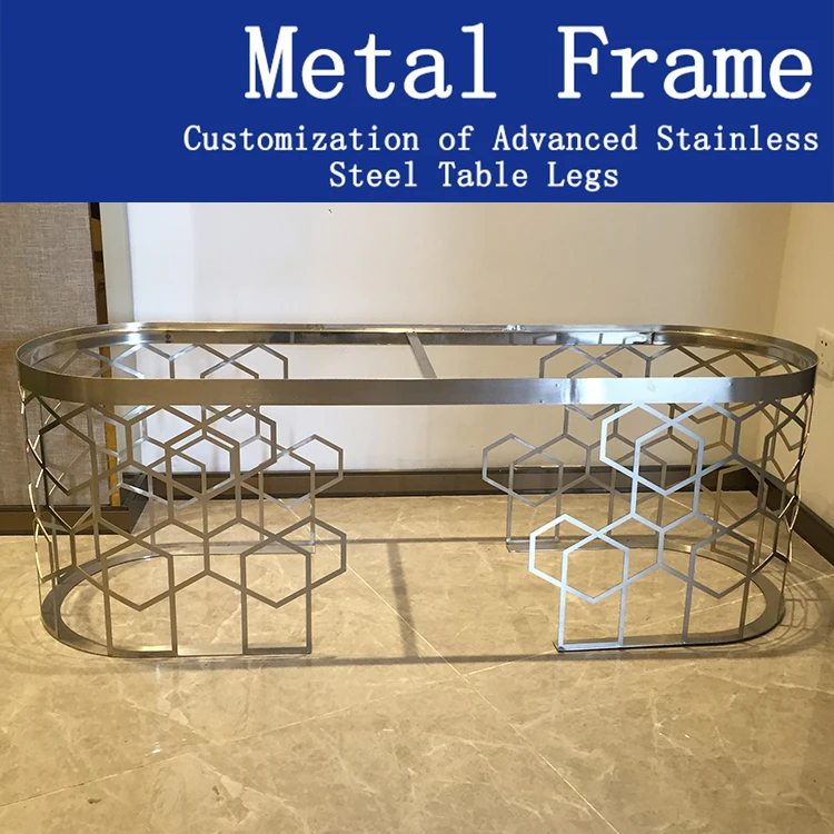 New design silver metal table legs furniture table base stainless steel dining table base custom