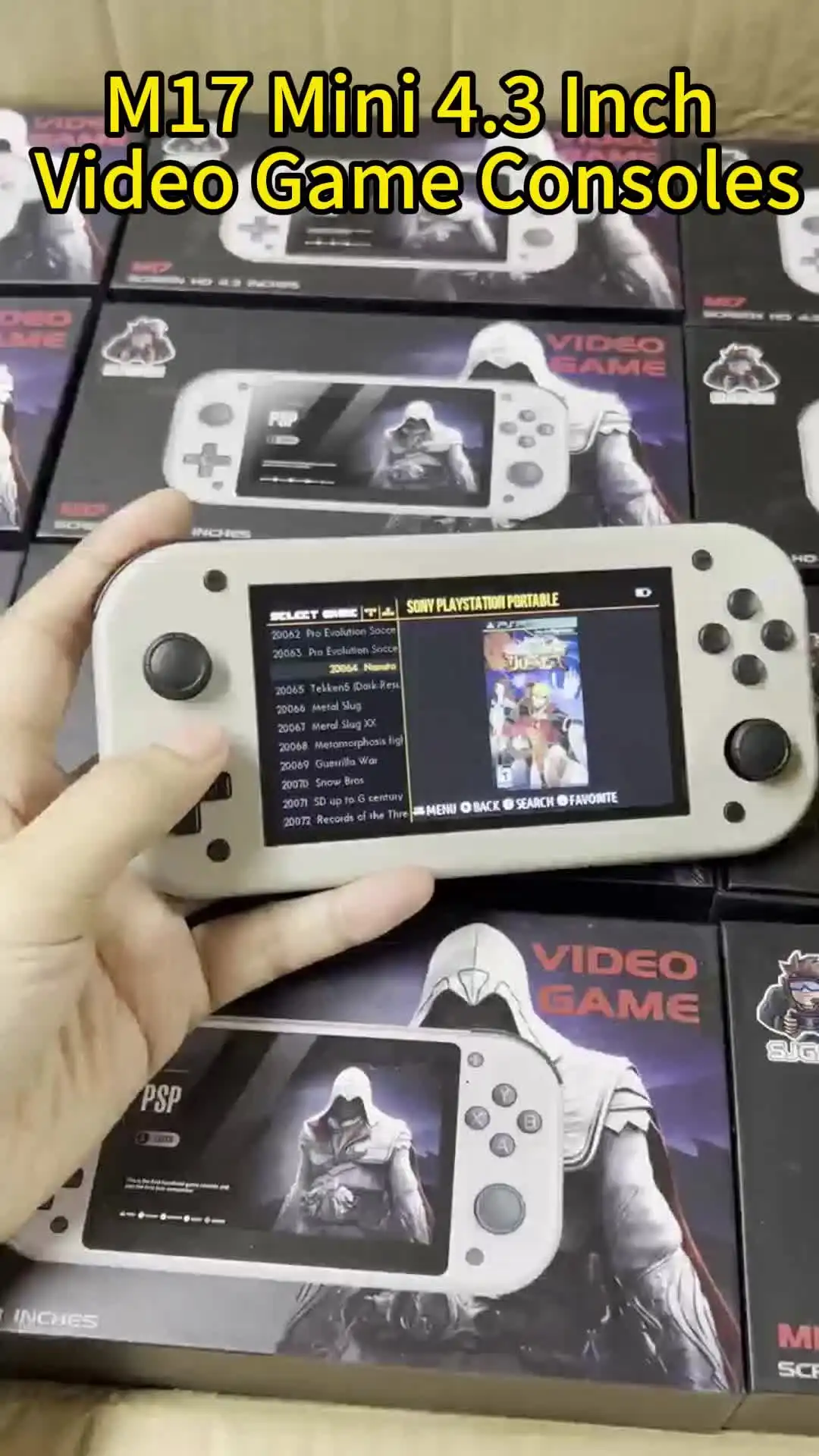 M17 - Consola de juegos de mano retro de 4.3 pulgadas, pantalla LCD incorporada de 64 GB, tarjeta de 20000 juegos clásicos, consola de videojuegos, sistema Emuelec, consola de videojuegos retro M17 - Consola de juegos de mano retro de 4.3 pulgadas, pantalla LCD incorporada de 64 GB, tarjeta de 20000 juegos clásicos, consola de videojuegos, sistema Emuelec, consola de videojuegos retro