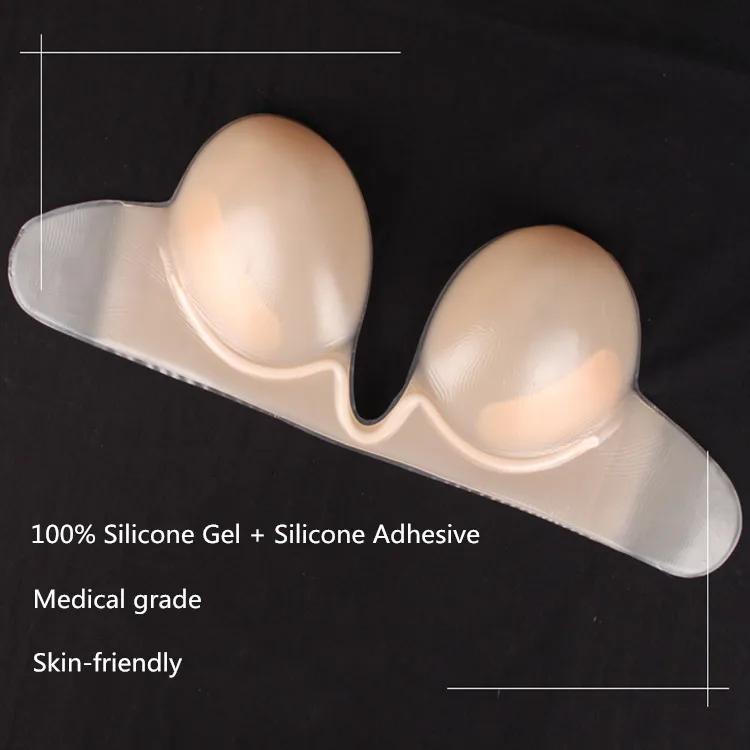 Reusable Lift Up Invisible Bra One Piece Push Up Deep U Plunge Silicone