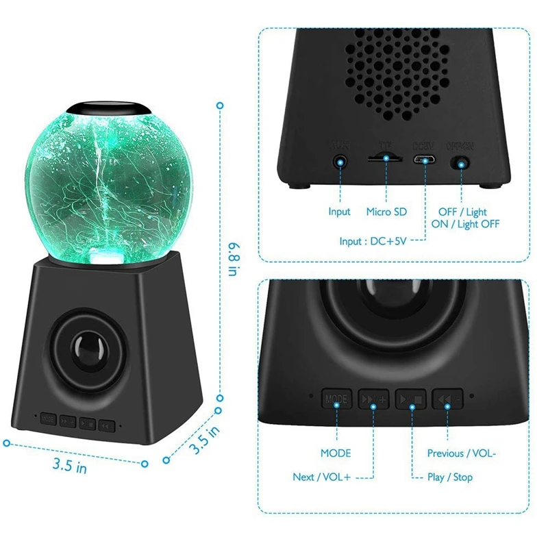 Party design Color Led Water Tornado Night Light Colorful Led Bluetooth Speaker Water Dance Audio Subwoofer Gift - ANKUX.COM
