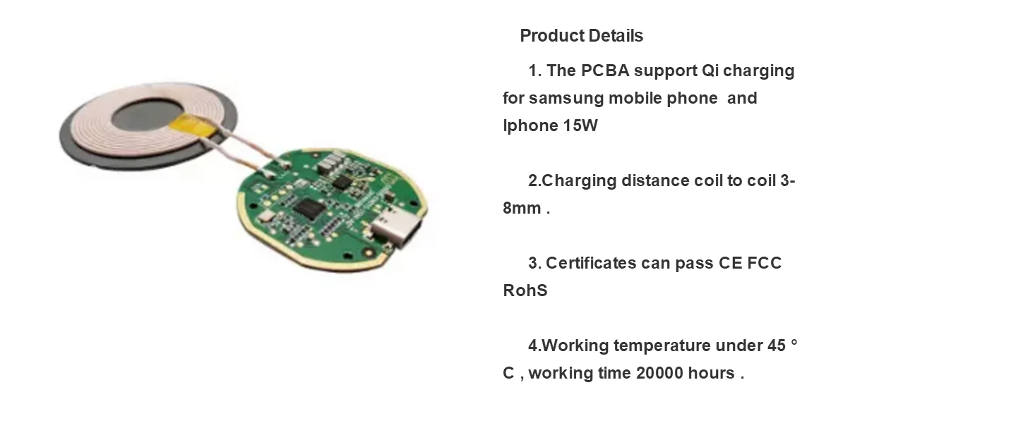 OEM ODM customized High Quality 15W single coil Wireless Charger PCBA for phone 15W Qi Wireless Charging Transmit Module