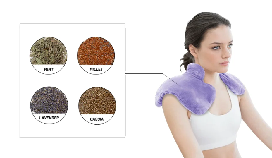 Reusable Hot Cold Therapy Herbal Wheat Lavender Heat Pack For Neck