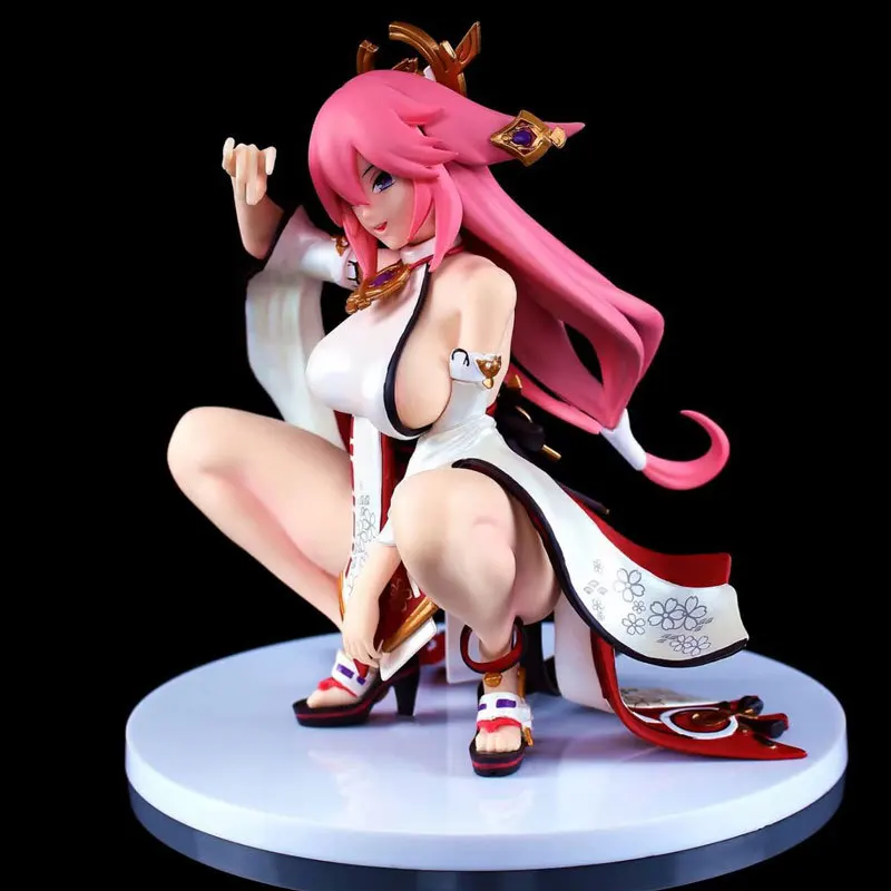 18cm Genshin Impact Figure Yae Miko Anime Figurine Sexy Girl Figuras ...