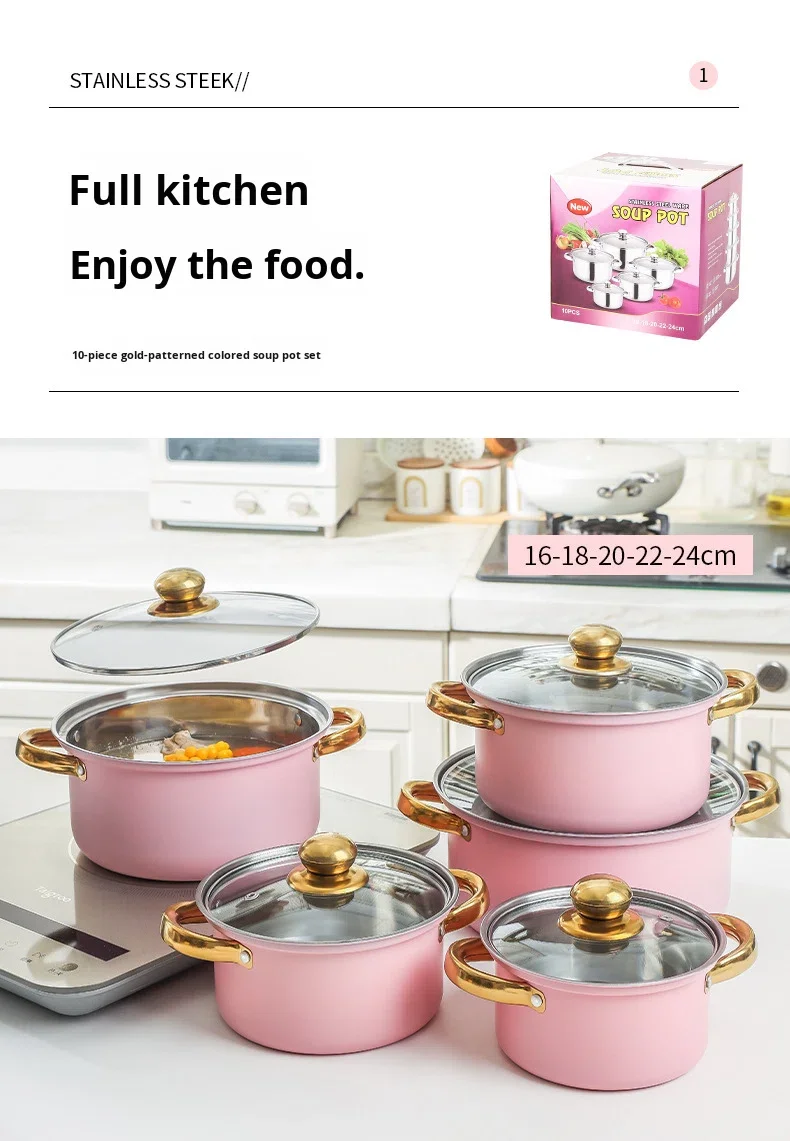 Tri Ply Luxury Stainless Steel Uncoated Cookware Sets Glass Viewing ...
