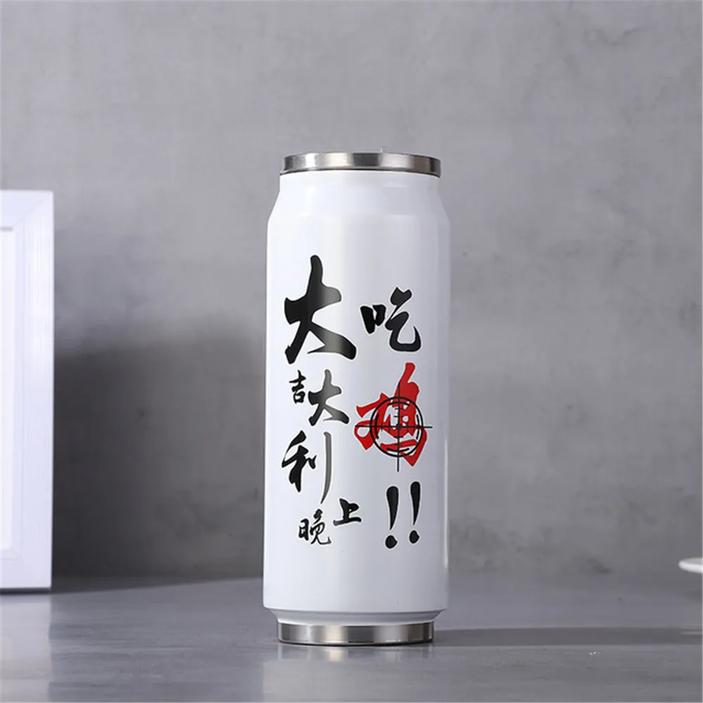 stainless steel tumbler mugs can shape double wall insulation vacuum water bottles with straws
