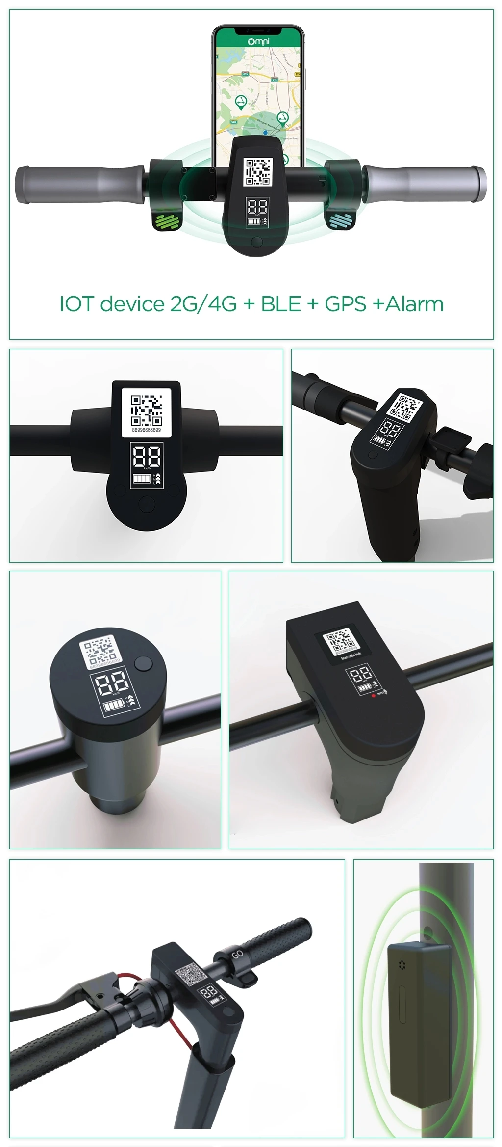 Electric Scooter With Gps Realtime Tracking 4g Alarm App Unlock For