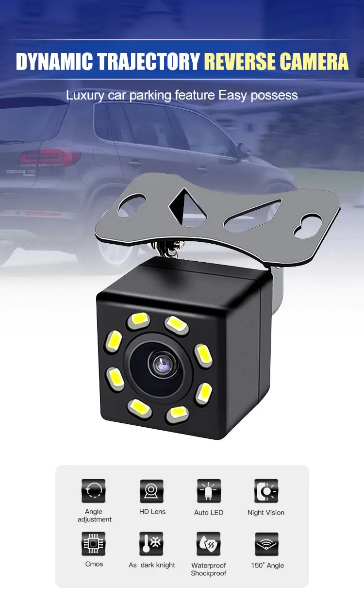 Waterproof 8 LED Car Backup Rear View Reverse Parking HD Camera Night Vision Cam 