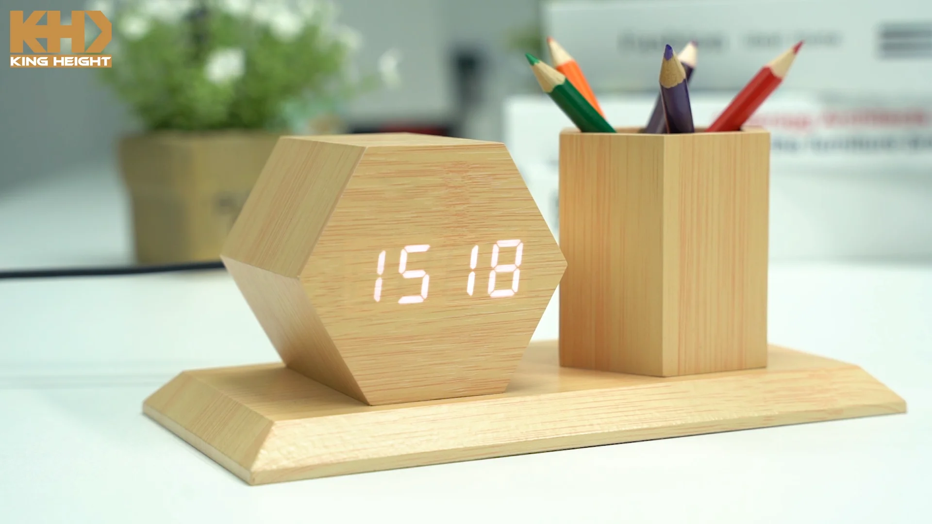 Khwc077 Patented Product Sound Control Hexagonal Pen Holder Electronic