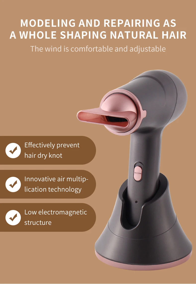 Homme Wireless Hair Dryer,Cordless Charging Hair Blow Dryer Ionic