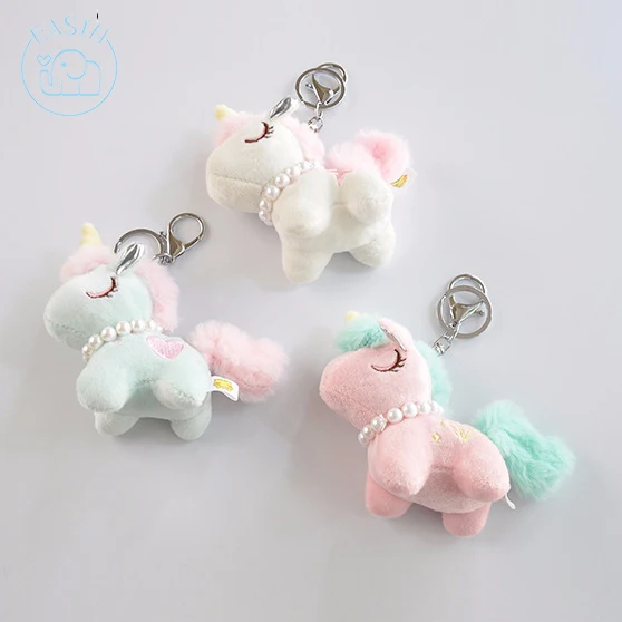 Wholesale Mini Plush Stuffed Animal Mini Unicorn Keyring Fuzzy Plush