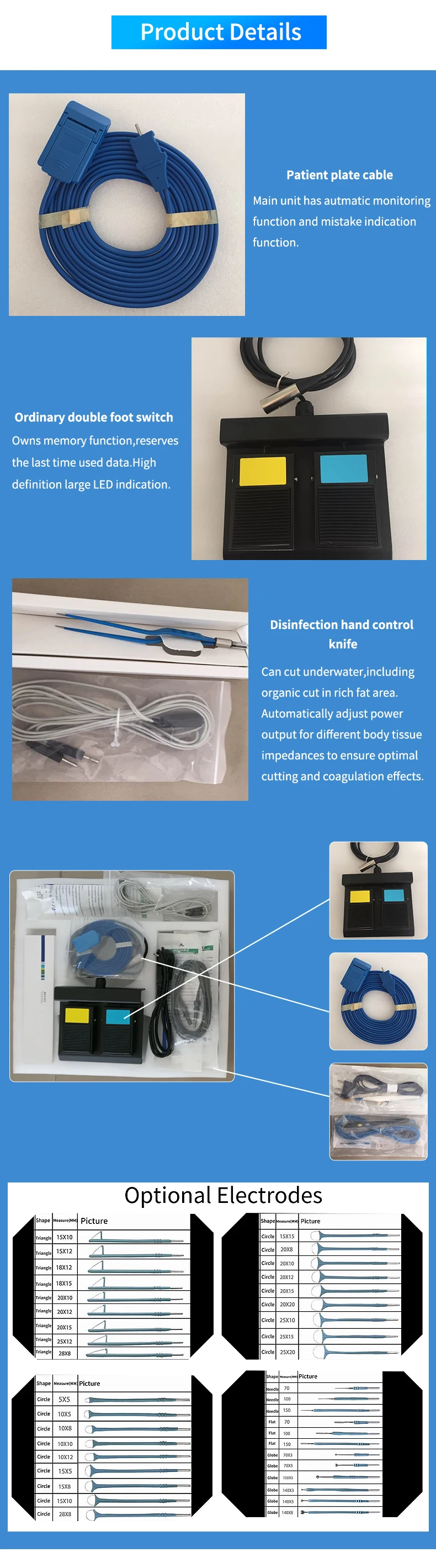 surgical instrument sets surgical diathermy machine unit electrosurgical Unit