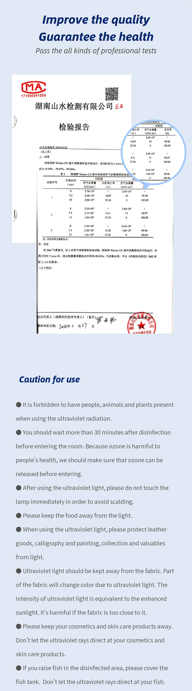 Uvc lamp uv germicidal 30w uv-c light wand sanitizer disinfection