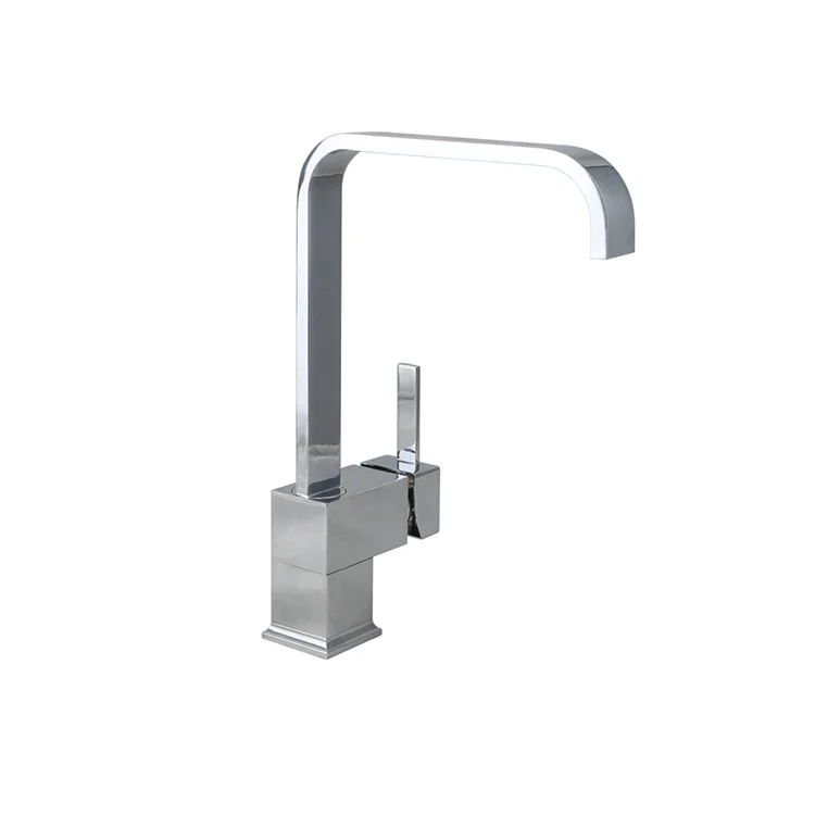 Chaozhou chrome plated modern ceramic valve core brass square kitchen sink faucet details