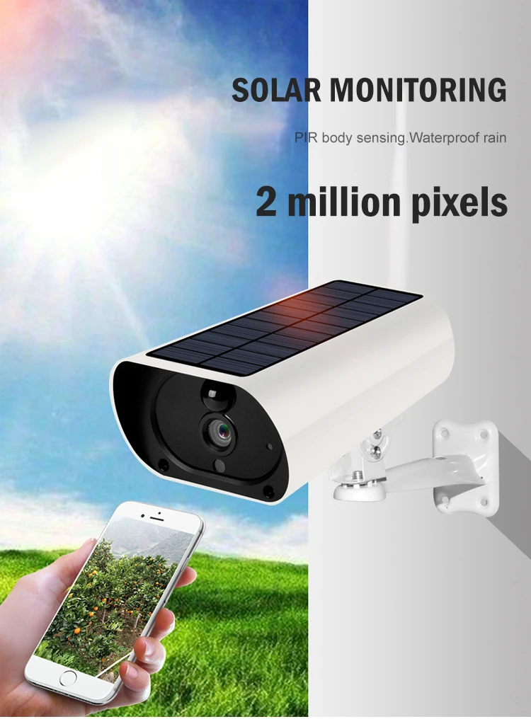 Outdoor IP67 Wireless 2MP 1080P IP Security Surveillance Solar Powered CCTV Wifi Camera