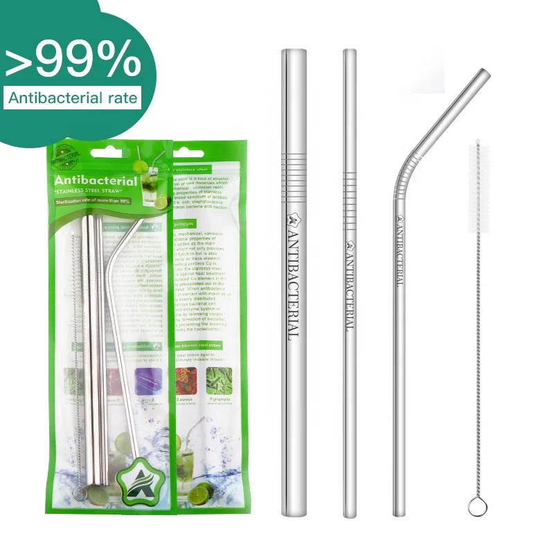 
Exclusive sales of antibacterial stainless steel straws sets in Exquisite POLY Pouch 