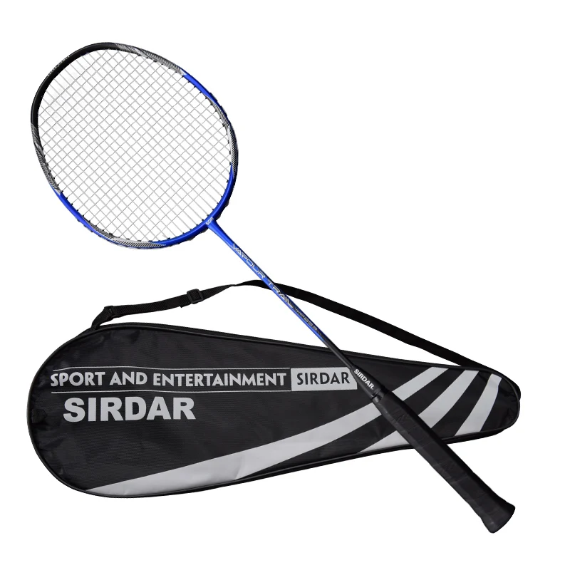
Badminton Racket Carbon Fiber For Outdoor Sport Black Bag Custom Game Frame Logo 